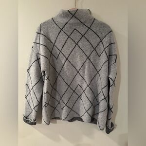 5/$25!! Christian Siriano Wool Blend Abstract Print Funnel Neck Sweater